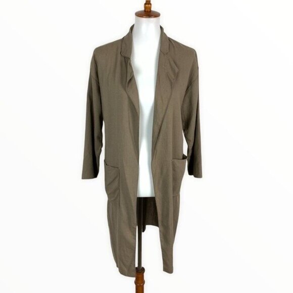 Mod Ref Womens Small Brown Longline Cardigan Duster Open Front Cozy - Picture 1 of 6